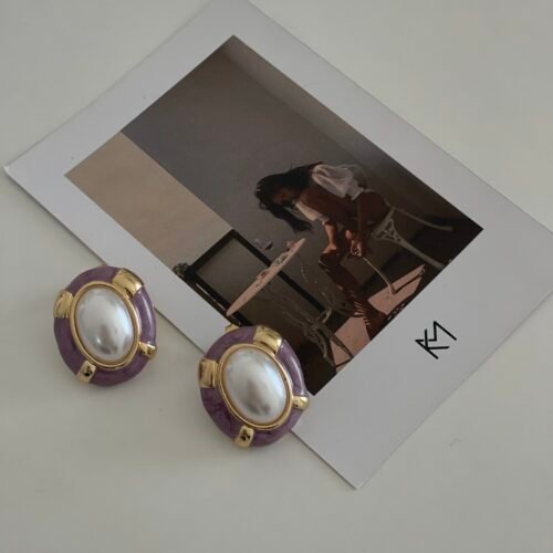Arianna Lilac Gold Earrings