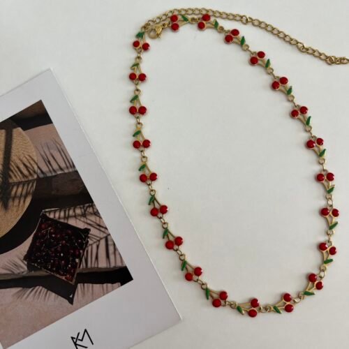 Cherry Kiss Gold Choker