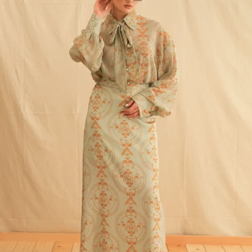 GOLDEN MIST SATIN MAXI SKIRT